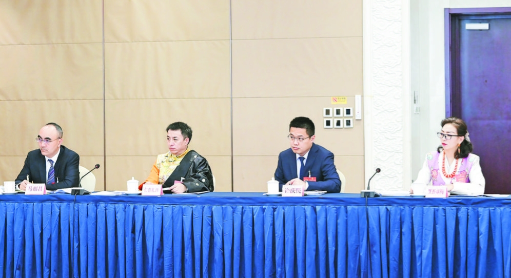 全國(guó)人大代表們認(rèn)真審議政府工作報(bào)告